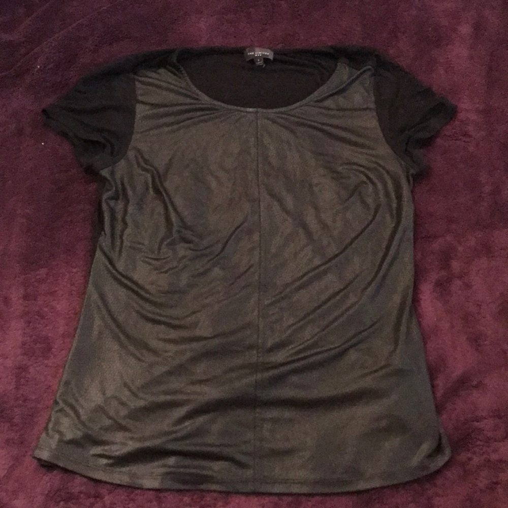Black faux leather top